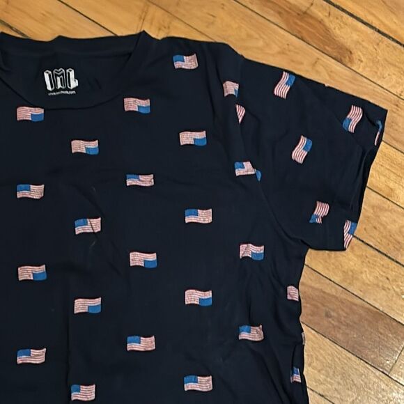 Isaac Morris Men’s Navy Blue American Flag Tshirt Size Large - Picture 1 of 3